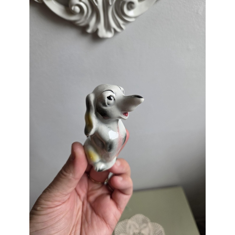 Vintage Made in Japan Ceramic Dog Figurine MCM Puppy 1950s 1960s
